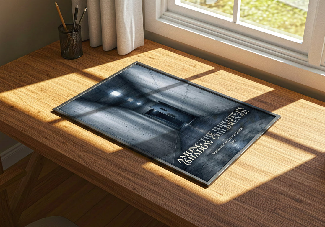 Among the Imposters (Shadow Children #2) watercolour book poster framed on wall – young adult wall art