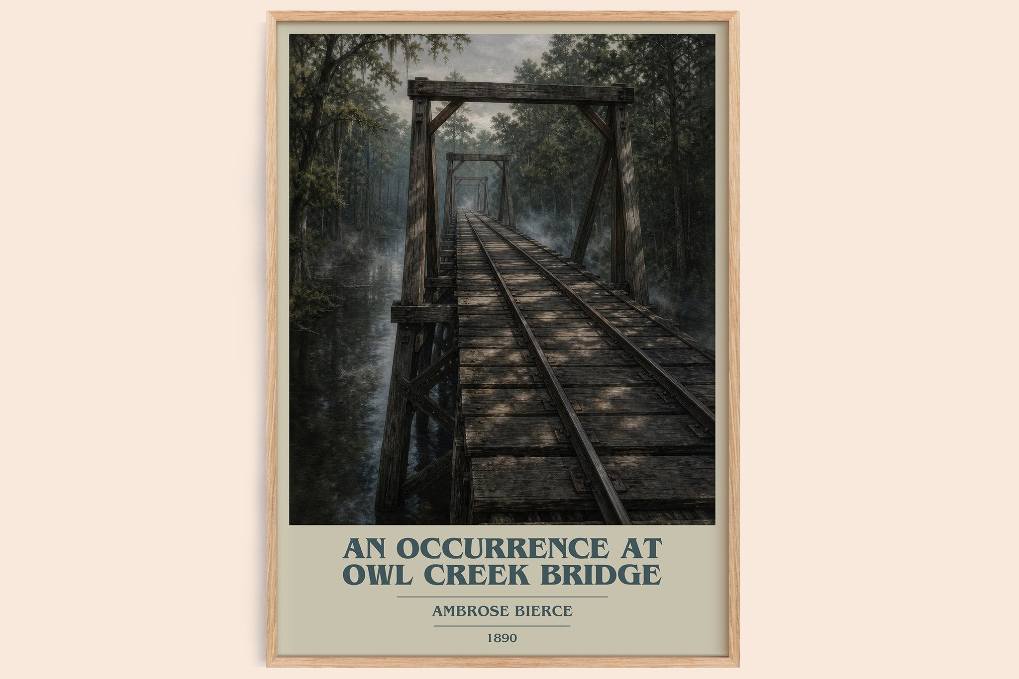 An Occurrence at Owl Creek Bridge Book Cover Poster by Ambrose Bierce