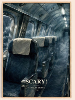 Scary! watercolour book poster by Ambrose Bierce – framed literary art print