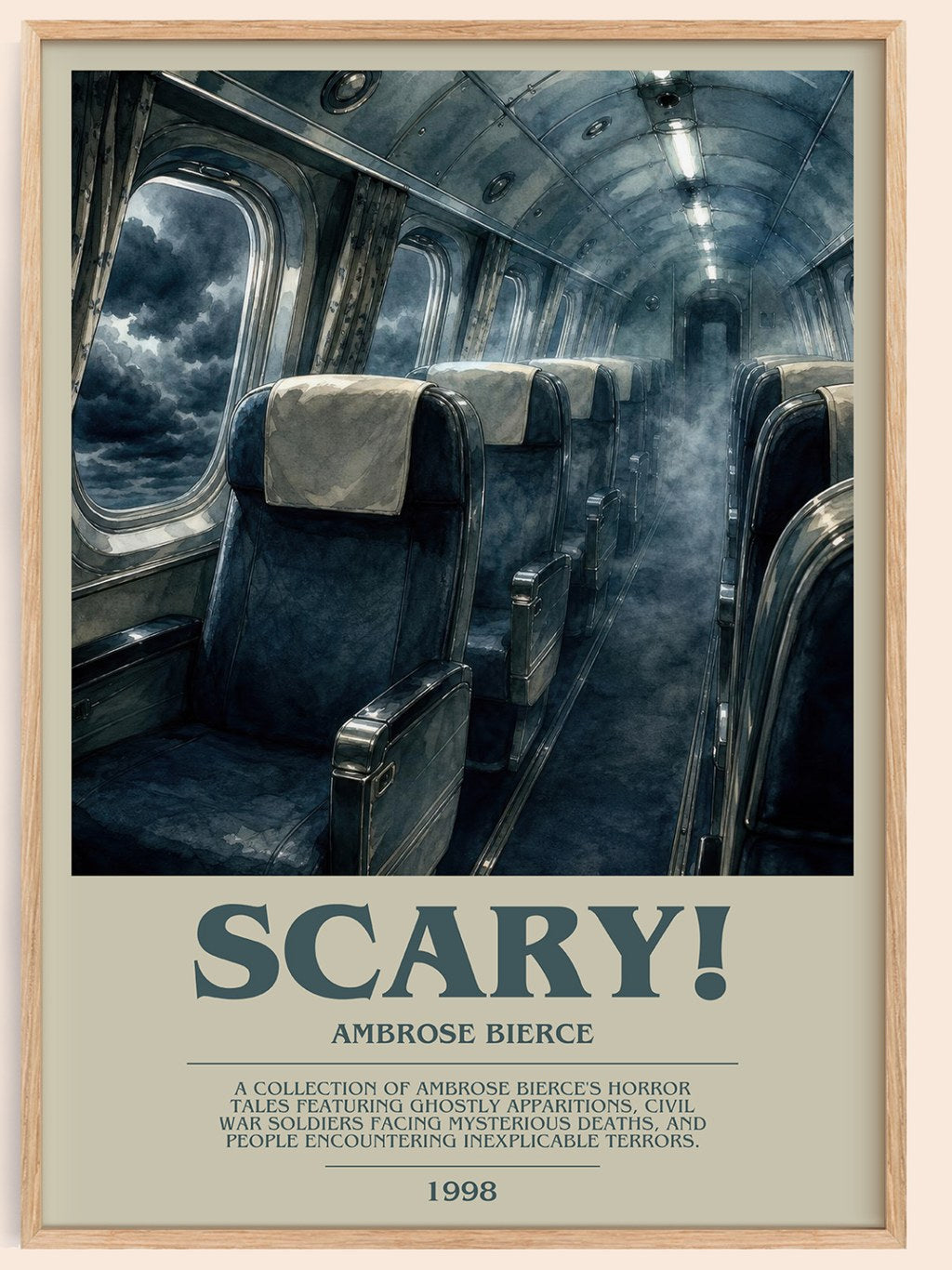 Scary! bookish book poster by Ambrose Bierce – framed literary art print