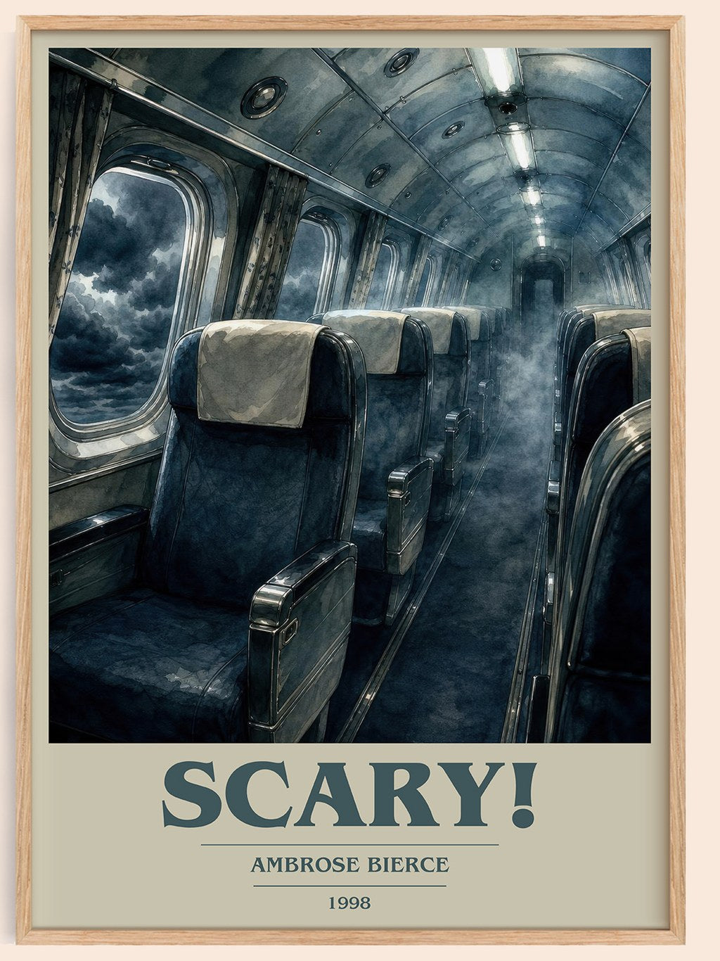 Scary! book cover book poster by Ambrose Bierce – framed literary art print