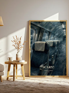 Scary! watercolour print in frame leaning in hallway – horror wall art