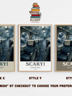 Scary! book cover print in frame leaning in hallway – horror wall art