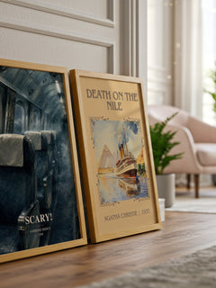 Scary! watercolour print framed by window – literary home decor