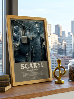 Scary! bookish print framed by window – literary home decor