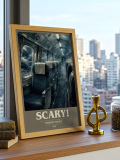 Scary! book cover print framed by window – literary home decor