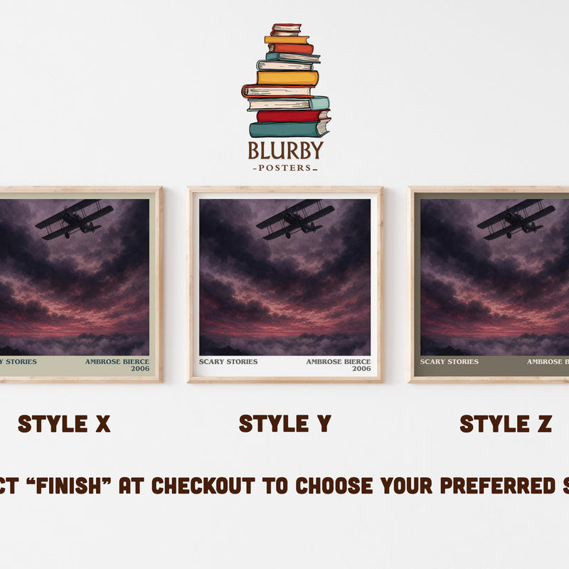 Scary Stories literary print in frame leaning in hallway – horror wall art