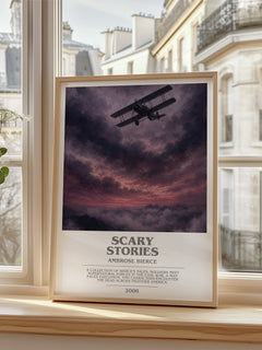 Scary Stories bookish poster colour and style options – Ambrose Bierce book art