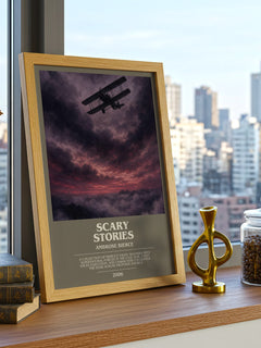 Scary Stories bookish print framed by window – literary home decor