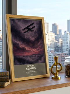 Scary Stories book cover print framed by window – literary home decor