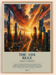 The 10x rule bookish book poster by Grant Cardone – framed literary art print