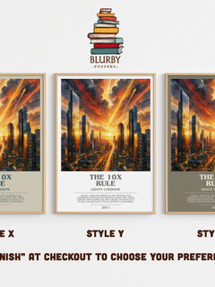 The 10x rule bookish print in frame leaning in hallway – non fiction wall art
