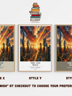 The 10x rule book cover print in frame leaning in hallway – non fiction wall art