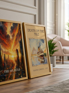 The 10x rule watercolour print framed by window – literary home decor