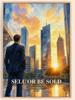 Sell or Be Sold watercolour book poster by Grant Cardone – framed literary art print