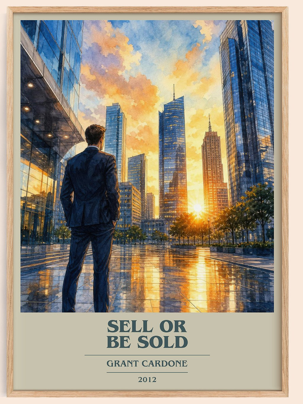 Sell or Be Sold book cover book poster by Grant Cardone – framed literary art print