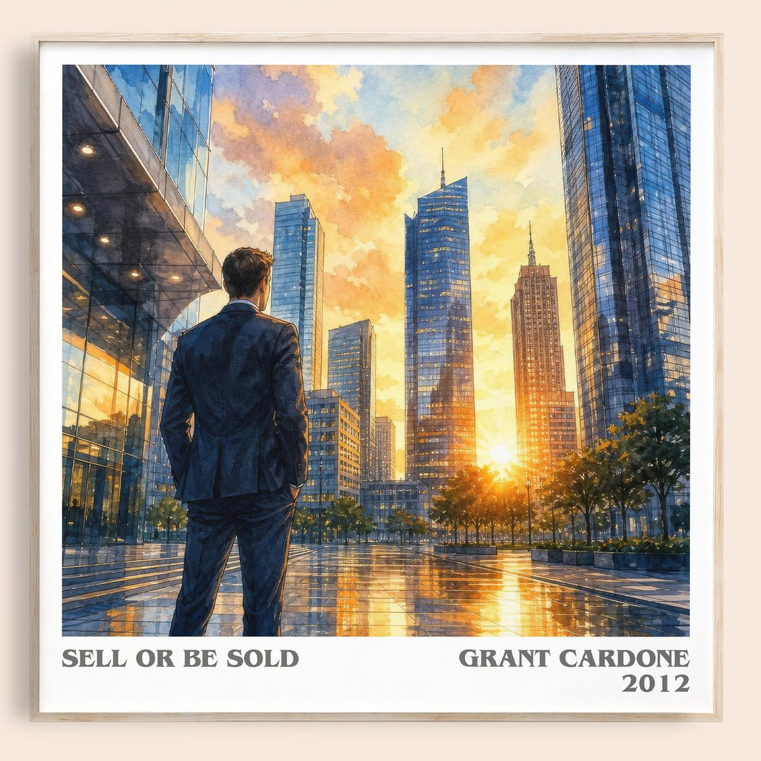 Sell or Be Sold literary book poster by Grant Cardone – framed literary art print