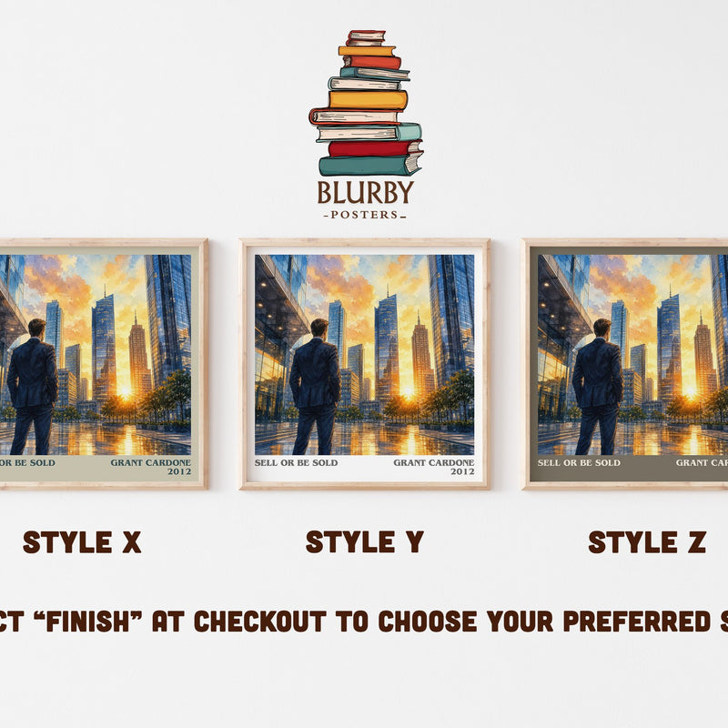 Sell or Be Sold literary print in frame leaning in hallway – non fiction wall art
