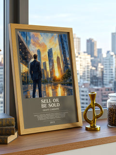 Sell or Be Sold bookish print framed by window – literary home decor