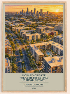How to Create Wealth Investing in Real Estate book cover book poster by Grant Cardone – framed literary art print