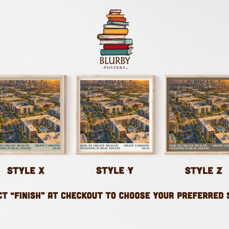 How to Create Wealth Investing in Real Estate literary print in frame leaning in hallway – non fiction wall art