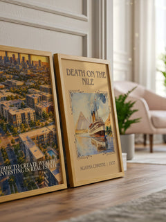 How to Create Wealth Investing in Real Estate watercolour print framed by window – literary home decor