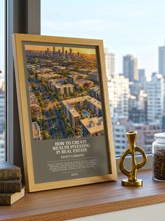 How to Create Wealth Investing in Real Estate bookish print framed by window – literary home decor