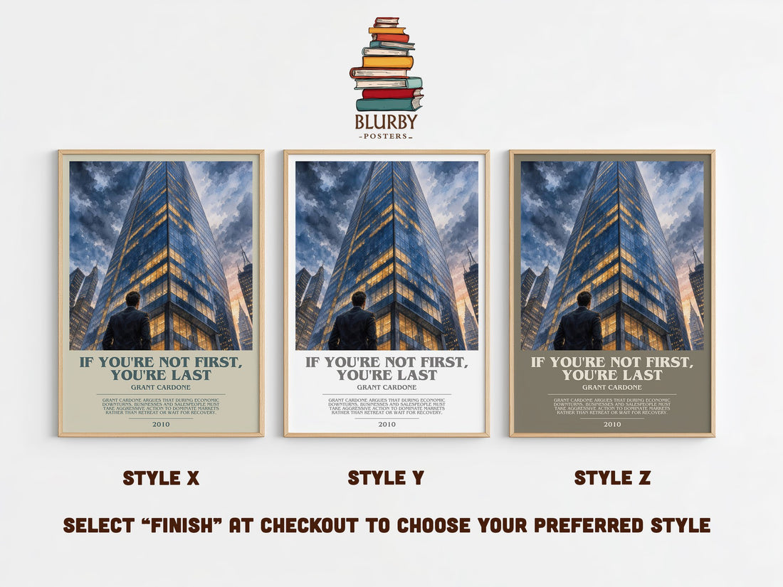 If you're not first, you're last bookish print in frame leaning in hallway – non fiction wall art (mockup)