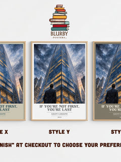 If you're not first, you're last book cover print in frame leaning in hallway – non fiction wall art