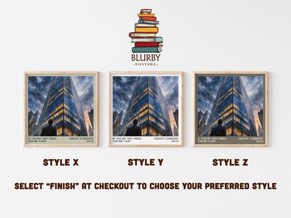 If you're not first, you're last literary print in frame leaning in hallway – non fiction wall art (mockup)