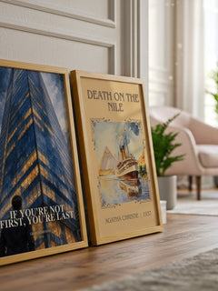 If you're not first, you're last watercolour print framed by window – literary home decor