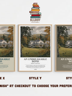 An Unbreakable Bond bookish print in frame leaning in hallway – romance wall art