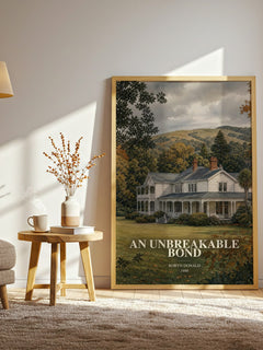 An Unbreakable Bond watercolour print in frame leaning in hallway – romance wall art