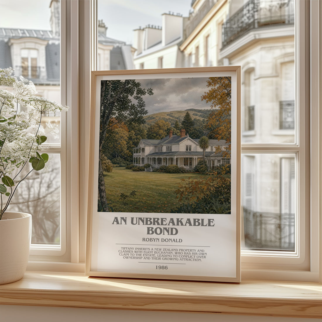 An Unbreakable Bond bookish poster colour and style options – Robyn Donald book art