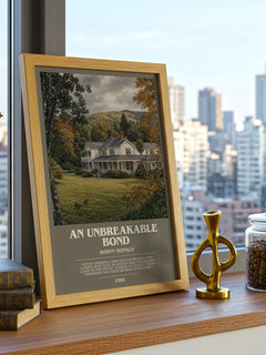 An Unbreakable Bond bookish print framed by window – literary home decor