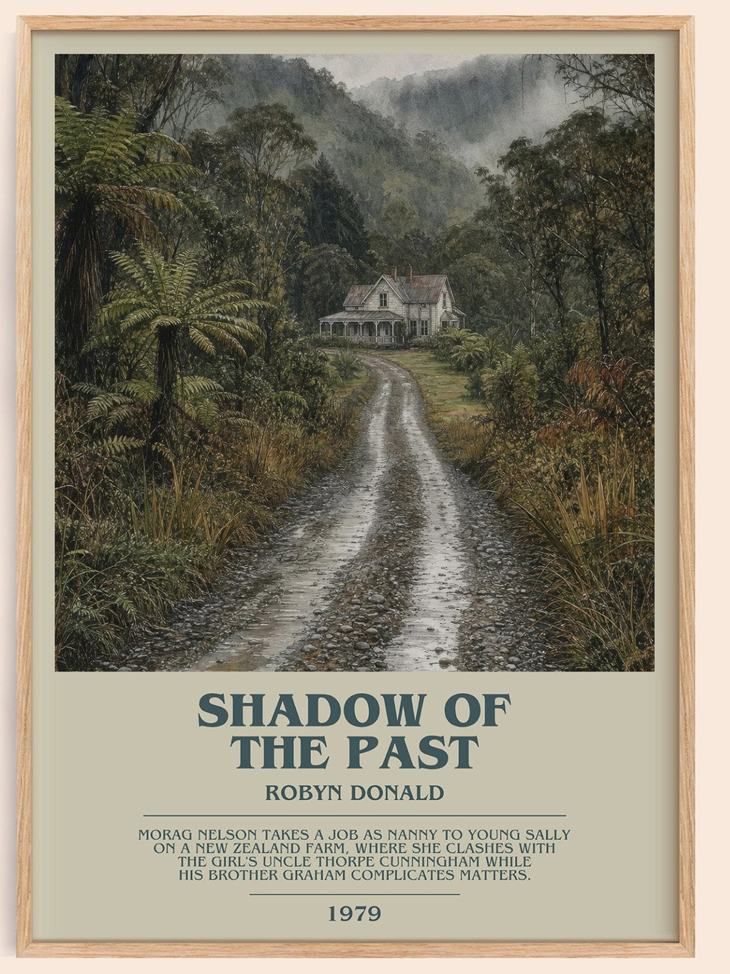Shadow of the Past bookish book poster by Robyn Donald – framed literary art print