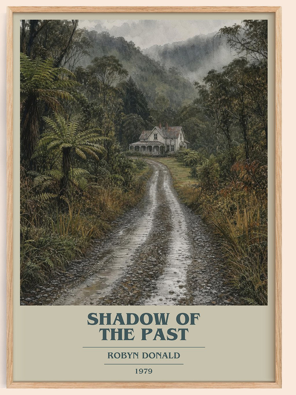 Shadow of the Past book cover book poster by Robyn Donald – framed literary art print