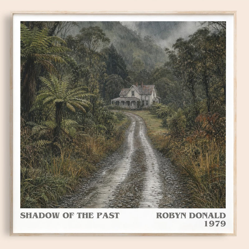 Shadow of the Past literary book poster by Robyn Donald – framed literary art print