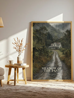 Shadow of the Past watercolour print in frame leaning in hallway – romance wall art