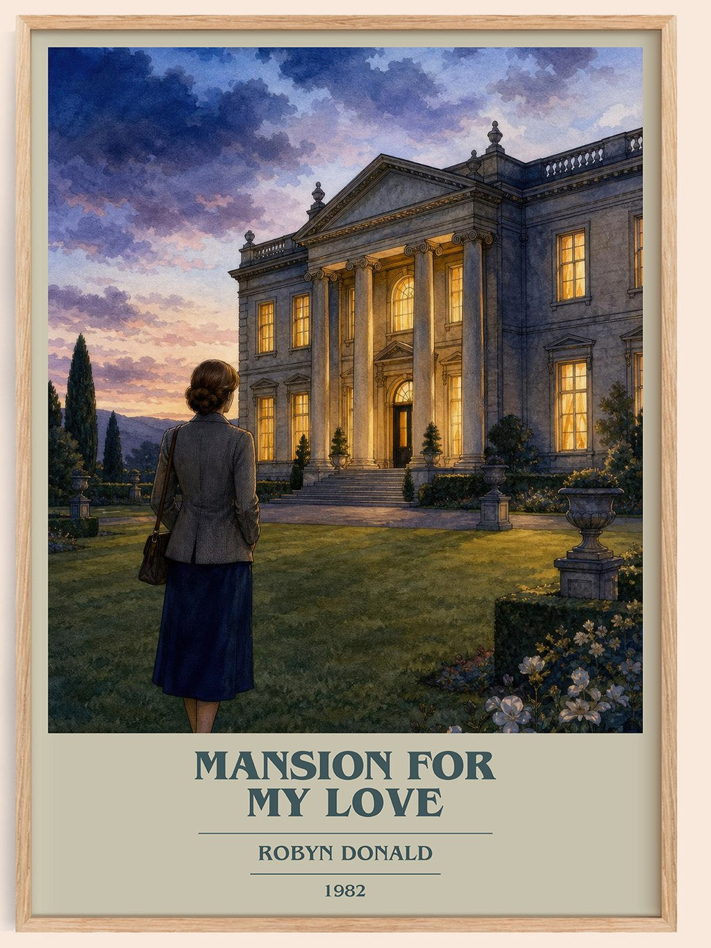Mansion for My Love book cover book poster by Robyn Donald – framed literary art print