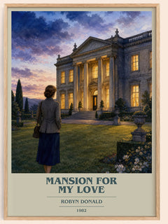 Mansion for My Love book cover book poster by Robyn Donald – framed literary art print