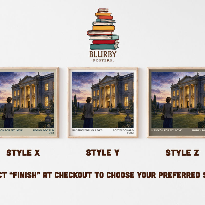 Mansion for My Love literary print in frame leaning in hallway – romance wall art