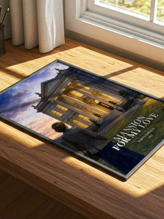 Mansion for My Love watercolour book poster framed on wall – romance wall art