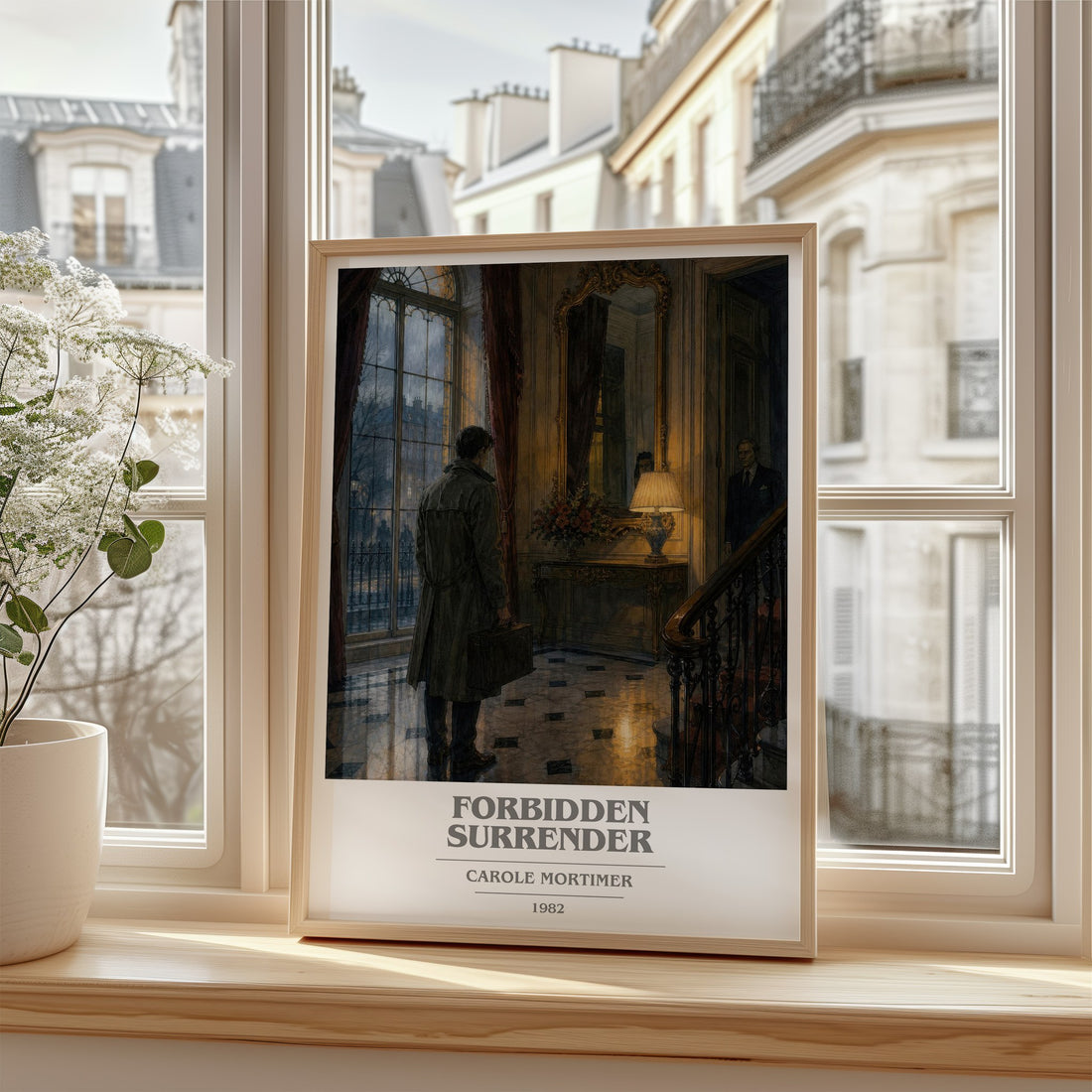 Forbidden Surrender book cover poster colour and style options – Carole Mortimer book art
