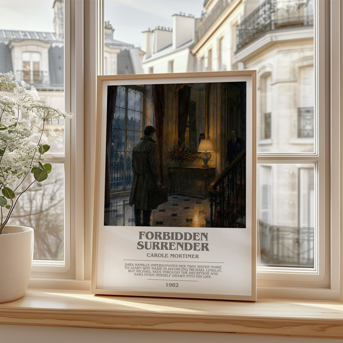 Forbidden Surrender bookish poster colour and style options – Carole Mortimer book art