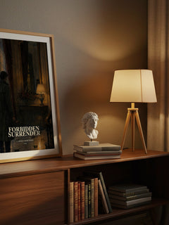 Forbidden Surrender watercolour print on bookshelf – Carole Mortimer fan gift