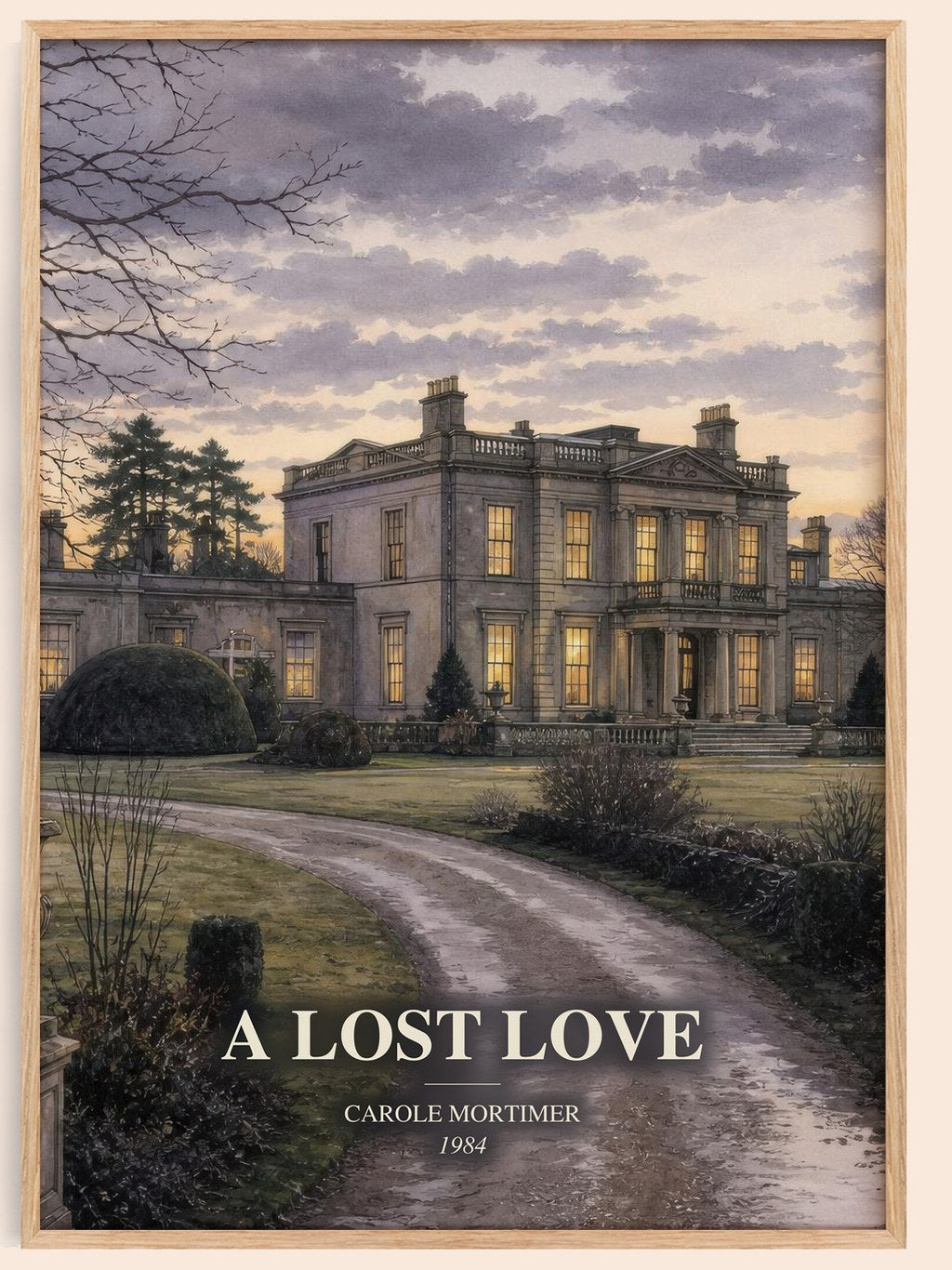 A Lost Love watercolour book poster by Carole Mortimer – framed literary art print