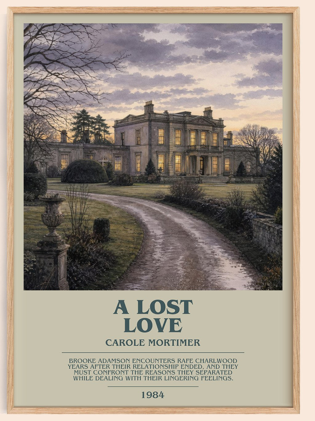 A Lost Love bookish book poster by Carole Mortimer – framed literary art print