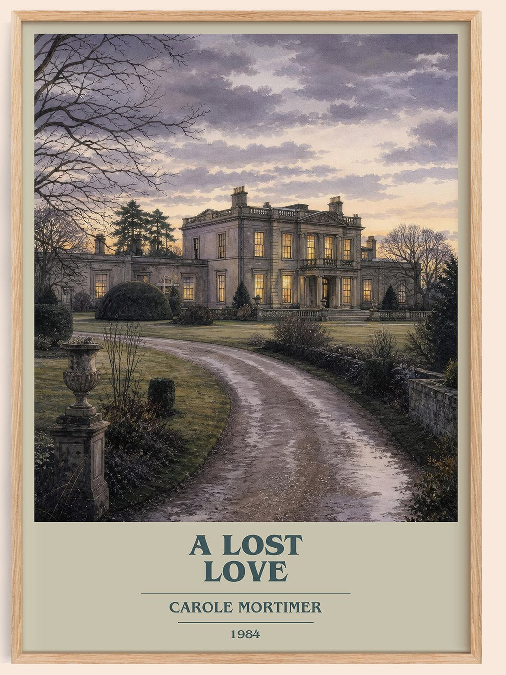 A Lost Love book cover book poster by Carole Mortimer – framed literary art print