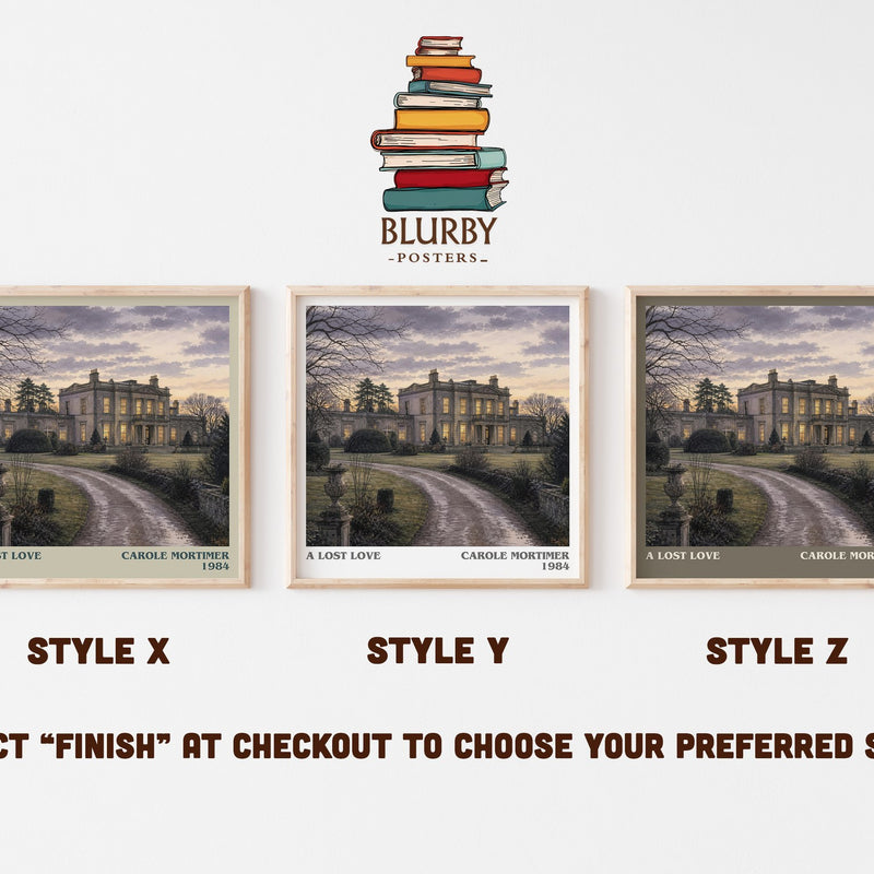 A Lost Love literary print in frame leaning in hallway – romance wall art